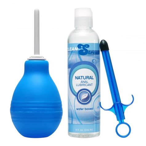 Easy Clean Enema Bulb W Lube Launcher Kit Natural Anal Lubricant