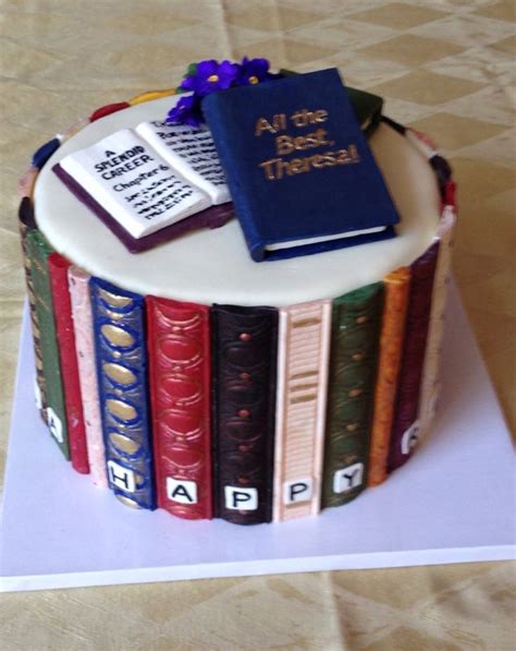 Book Cake Library Book Retirement Cake Book Cakes Book Cake
