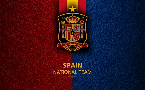 Kostenlose lieferung für viele artikel! Download wallpapers Spain national football team, 4k, leather texture, emblem, logo, football ...