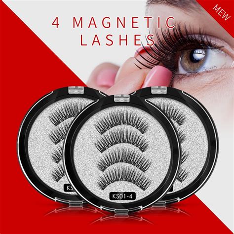 Shozy Magnetic Eyelashes With 4 Magnets Handmade 3d Magnetic Lashes