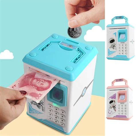 Electronic Piggy Bank Toy Money Box Coins Saving Atm Safe Santa Claus