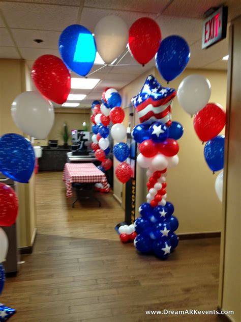 4th Of July Balloon Decoration With Balloon Arch Balloon Centerpiece