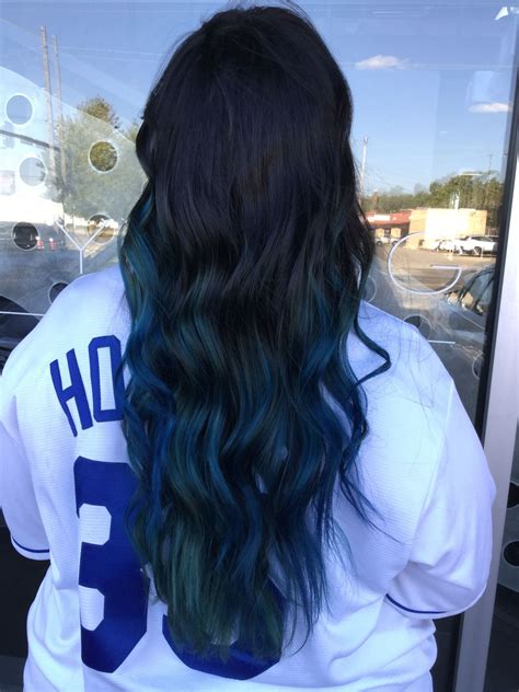 Blue Ombré Balayage Blue Hair Balayage Ombre Balayage Blue Black Hair
