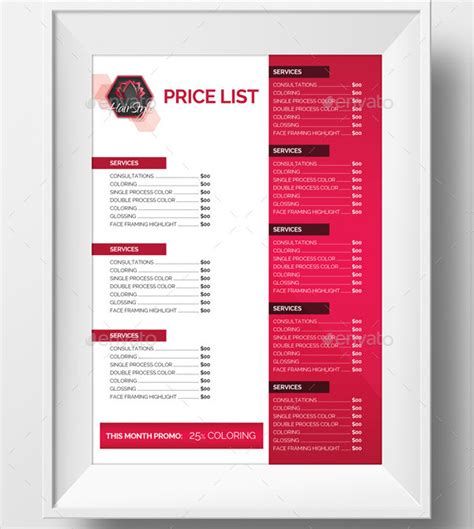 Perfections beauty clinic operate the following cancellation policy: 23+ Printable Price List Templates - Free & Premium Download