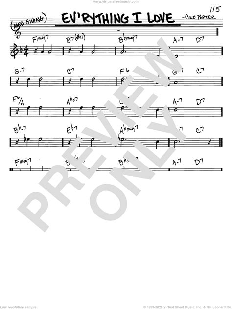 ev rything i love sheet music real book melody and chords in c