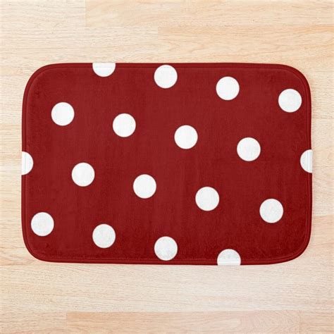 Classic Polka Dots In Burnt Red Design Bath Mat By Greygoodzstore