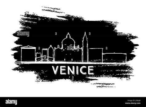 Venice Italy Skyline Silhouette Hand Drawn Sketch Vector Illustration