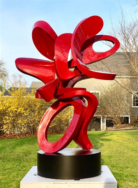Kevin Barrett Scarlet Large Outdoor Abstract Aluminum Metal