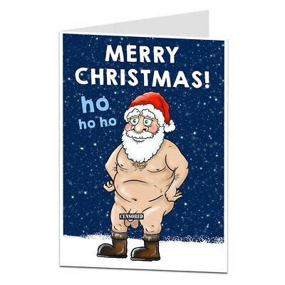 Funny Rude Christmas Card Naked Santa Design EBay