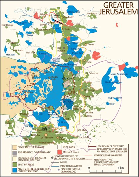 The Middle East Information Maps Greater Jerusalem Map