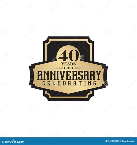 40th Year Celebrating Anniversary Emblem Logo Design Vector Template