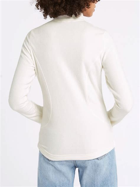 Marks And Spencer Mand5 Winter White Zip Up Panelled Fleece Jacket