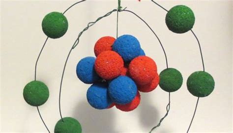 oxygen atomic model with wire, styrofoam balls, and paint | Science