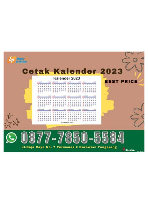 Best Price Wacall 0877 7850 5584 Cetak Kalender 2023 Di Cisoka By