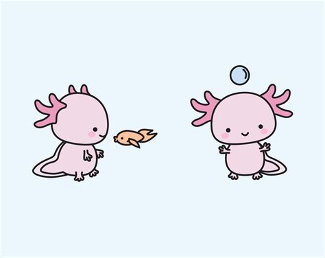 Premium Vector Clipart Kawaii Axolotls Cute Axolotl Etsy Axolotl