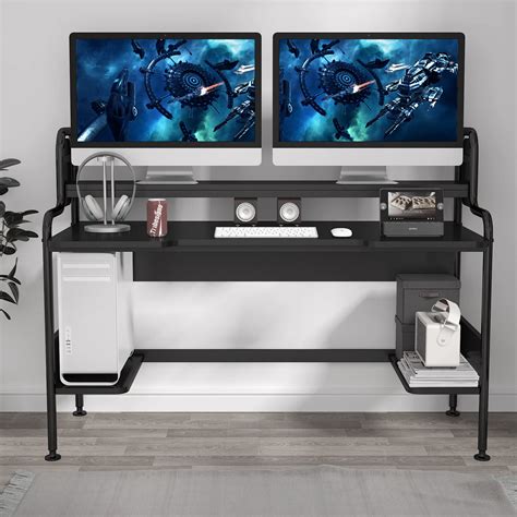 Tribesigns 55 Inch Computer Desk With Monitor Shelf Large Gaming Desk