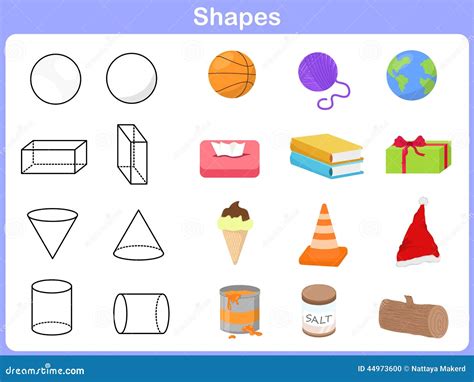 Learning The Shapes With Object For Kids Stock Vector Image 44973600