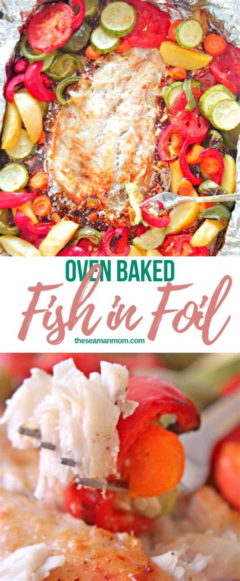 Baked Fish In Foil With Vegetables Garlic And Lemon Juice