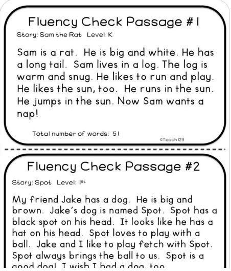 15 No Cost 3rd Grade Reading Fluency Exercises An Everyday Story
