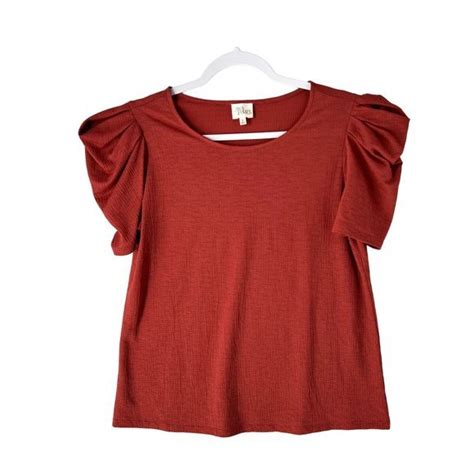 Ava James Tops Ava James Womens Tops Size S Textured Puff Sleeve