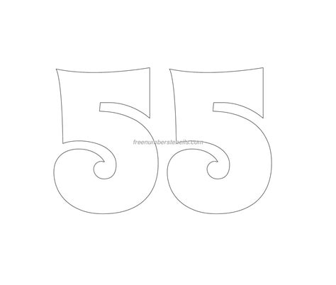 Free Groovy 55 Number Stencil