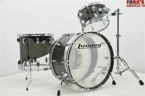 Ludwig Vistalite 3pc Drum Kit Smokeclear Forks Drum Closet