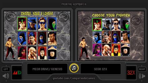 Mortal Kombat Ii Sega Genesis Vs Sega 32x Side By Side Comparison