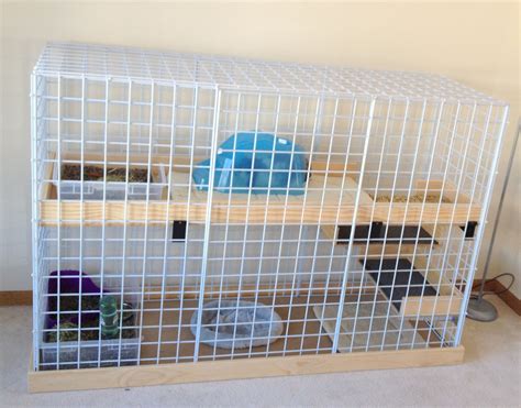 This Is A 2 X 6 Ft 2 Story Bunny Condo Cage My Husband Made For Lola