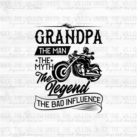 Motorcycle Grandpa Svg Png Digital Design Instant Etsy