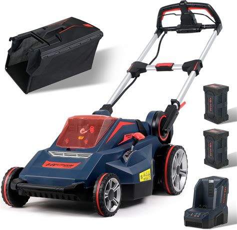 Worth 84v Powermax Lithium Battery Push Lawn Mower With 2 Batteries And