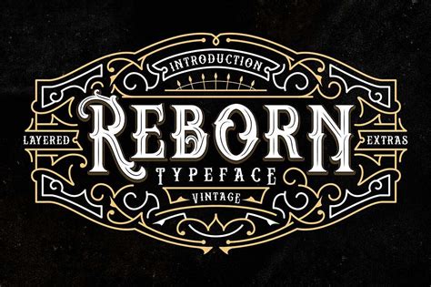 Reborn Typeface Extras Fonts ~ Creative Market