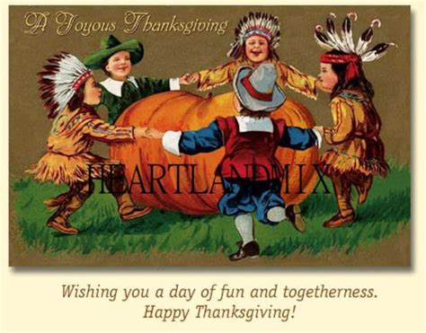 Indians And Pilgrims Thanksgiving Vintage Post Card Image Etsy