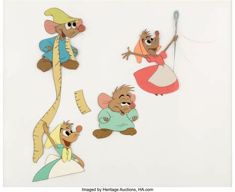 Cinderella Mice Production Cel Walt Disney 1950 Animation Lot