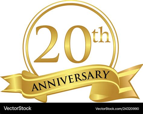 20th Anniversary Celebration Logo Royalty Free Vector Image