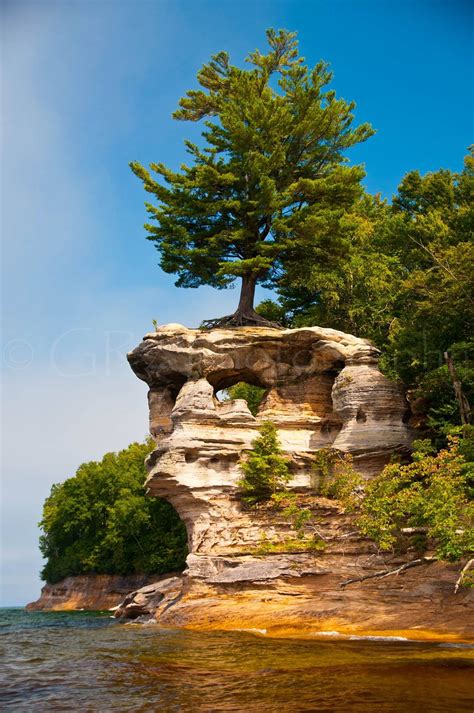 Chapel Rock Pictured Rocks National Lake Shore In Da Up Of