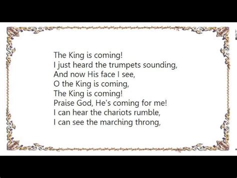 Gaither Vocal Band The King Is Coming Lyrics Chords Chordify