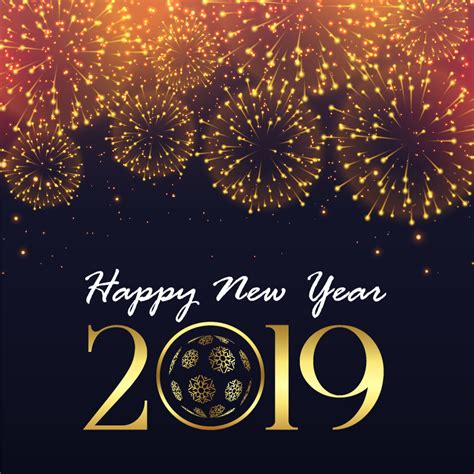 Follow this layout when using printable templates and you will not go wrong. Happy New Year 2019 Greeting with Fireworks Free Vector Card