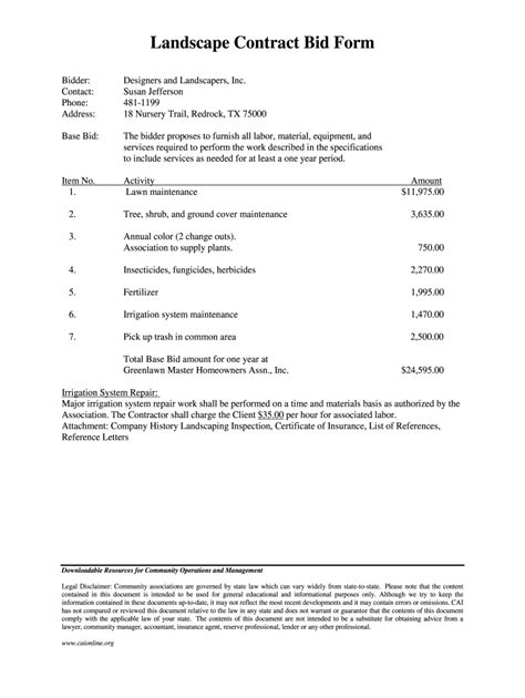 Landscaping Contract Template Fill Out And Sign Online Dochub