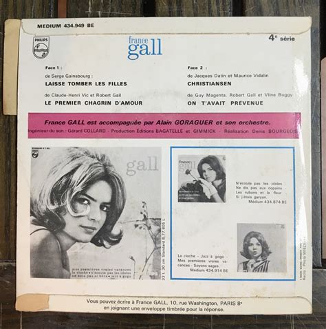 1964 France Gall Laisse Tomber Les Filles 4e Série Vinyl 7 45 Rpm Ep Etsy