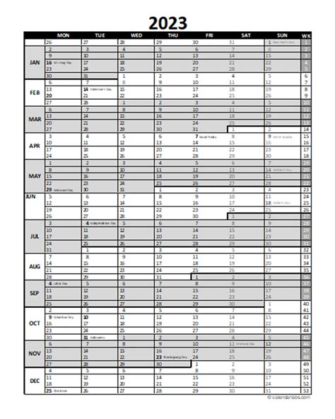 Free 2023 Excel Calendar For Project Planning Free Printable Templates