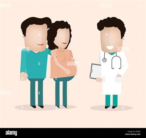 pregnant husband doctor stock vector image and art alamy