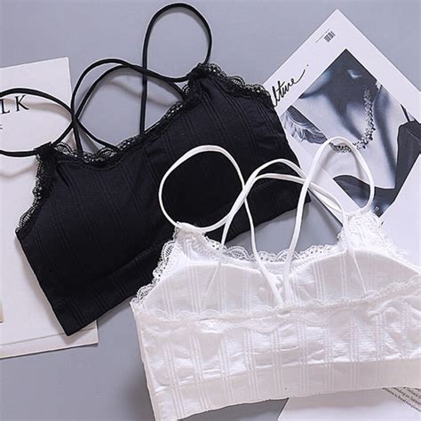 Sexy Beautiful Back Lace Bra Wrapped Chest Underwear Summer Lace Bra Seamless Girl Tube Top Vest