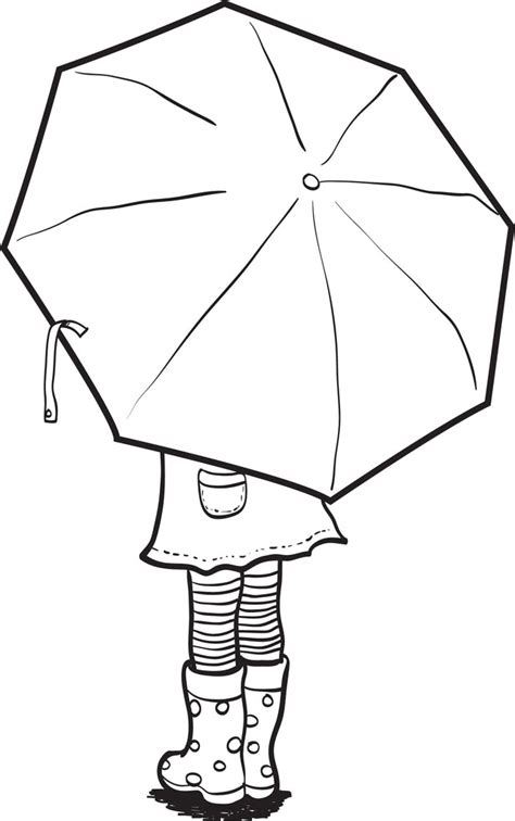 printable coloring page   girl holding  umbrella supplyme