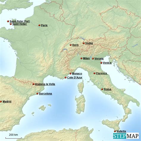 Stepmap France Italy Spain France Landkarte Für Europe