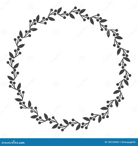 Circle Leaf Frames Floral Leaves Round Frame Flower Ornament Circles