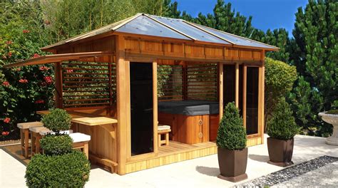 Abri De Spa Gazébo Bois à Monter Au Sol Clair Azur Abri Spa Gazebo Bois Gazebo