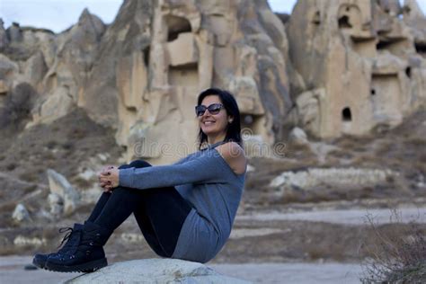 Portrait Of Beautiful Woman In Cappadocia Goreme Turkey Stock Image