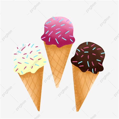 Ice Cream Sprinkles White Transparent Ice Cream Cone With Sprinkles