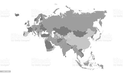 Vetores De Mapa Da Eurásia Com Países Isolados Em Um Fundo Branco Mapa