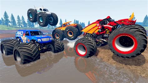 Monster Truck Mud Battle 2 Beamng Drive Griffs Garage Youtube